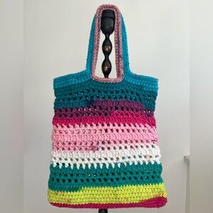Multicolor Crochet Tote Bag